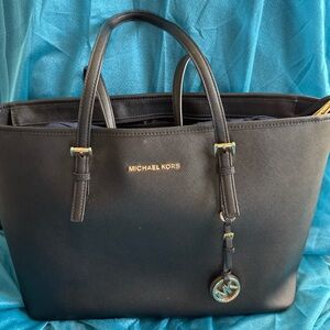 Michael Kors Authentic Jet Set Saffiano Black Tote Bag